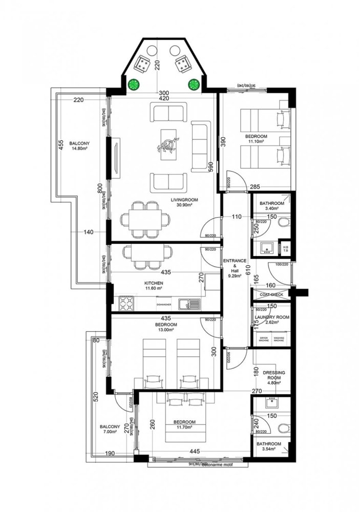 شقة 3+1 في Yekta Golden Valley, Oba, Turkey رقم 38244 1