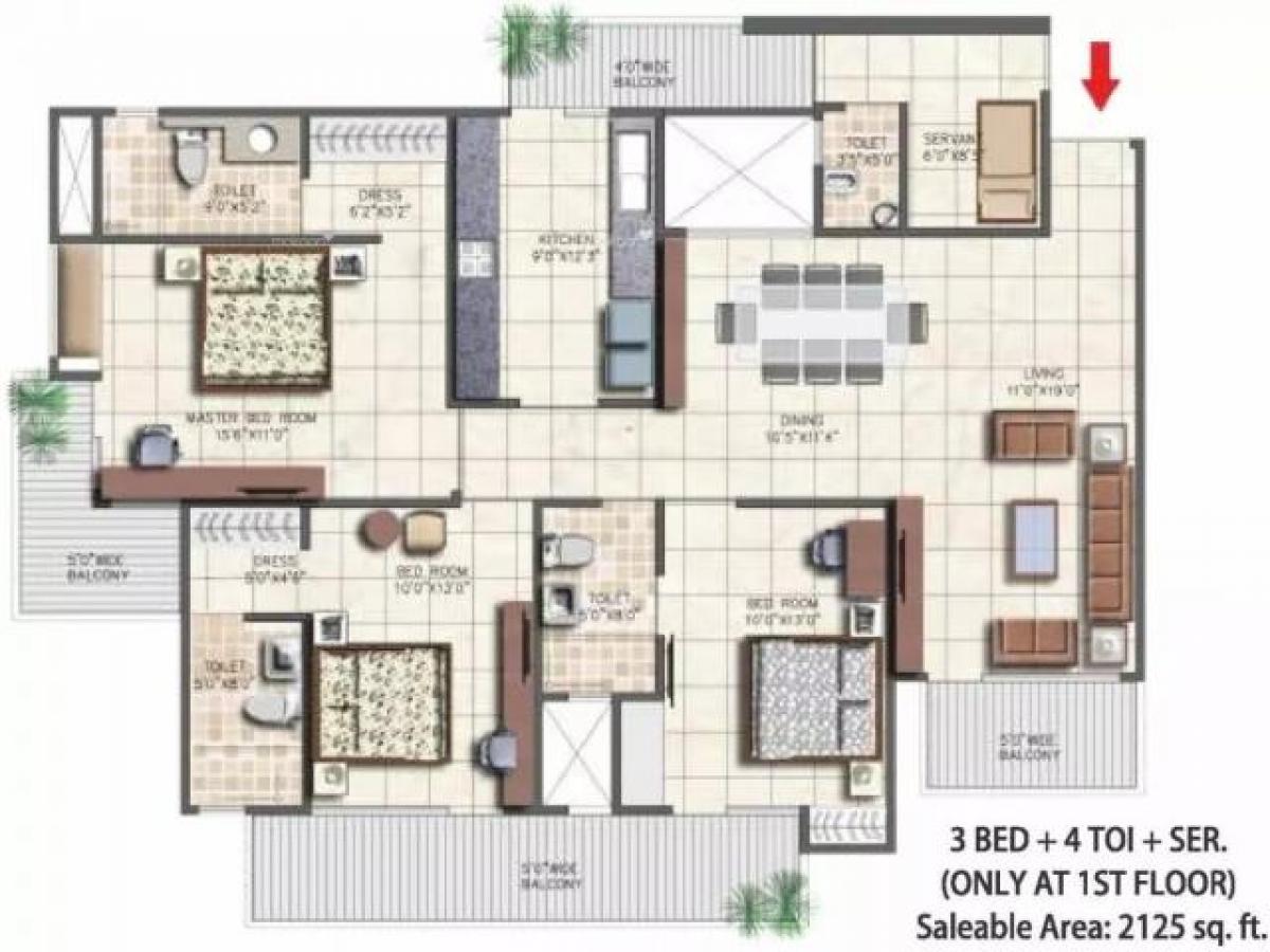 Casa T3 em Noida, India N.º 67015