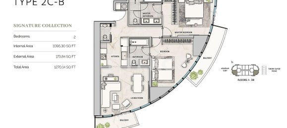 2 dormitorios apartamento en venta en Al Sufouh, Dubai, UAE № 186193 2