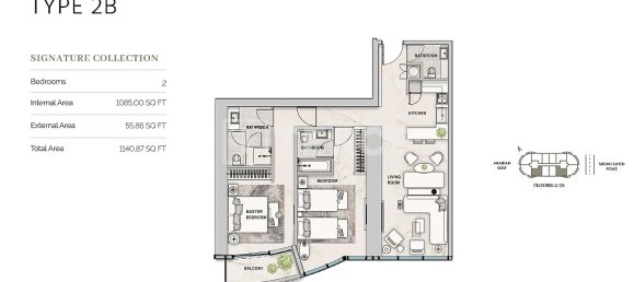2 dormitorios apartamento en venta en Al Sufouh, Dubai, UAE № 186193 4