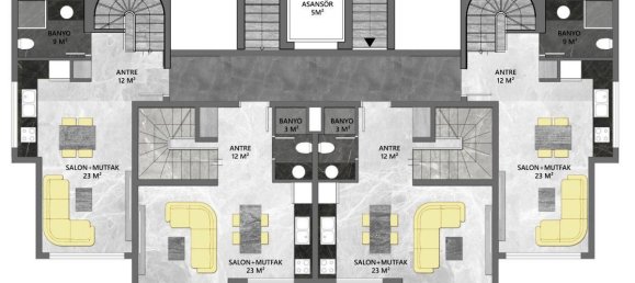2غرفة شقة في Kargicak, Turkey رقم 10211 21