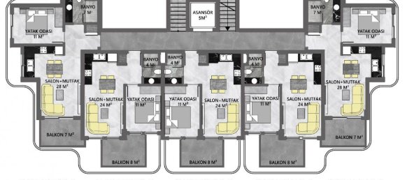 2غرفة شقة في Kargicak, Turkey رقم 10211 18