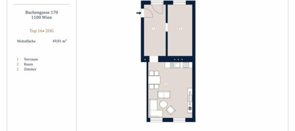 2 rooms Apartment in Favoriten, Austria No. 17971 9