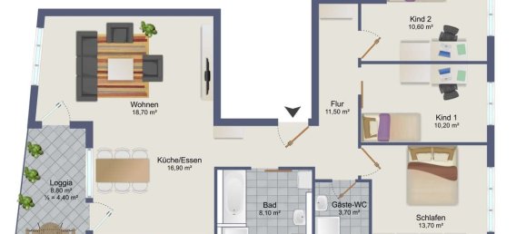 3 Schlafzimmer Wohnung in München, Germany, Nr. 211946 8