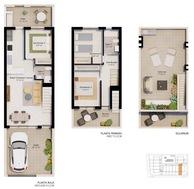 Таунхаус с 3 спальнями в Пилар де ла Орадада, Испания № 285164