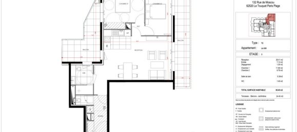 2 غرف نوم شقة في Le Touquet-Paris-Plage, France رقم 232787 3