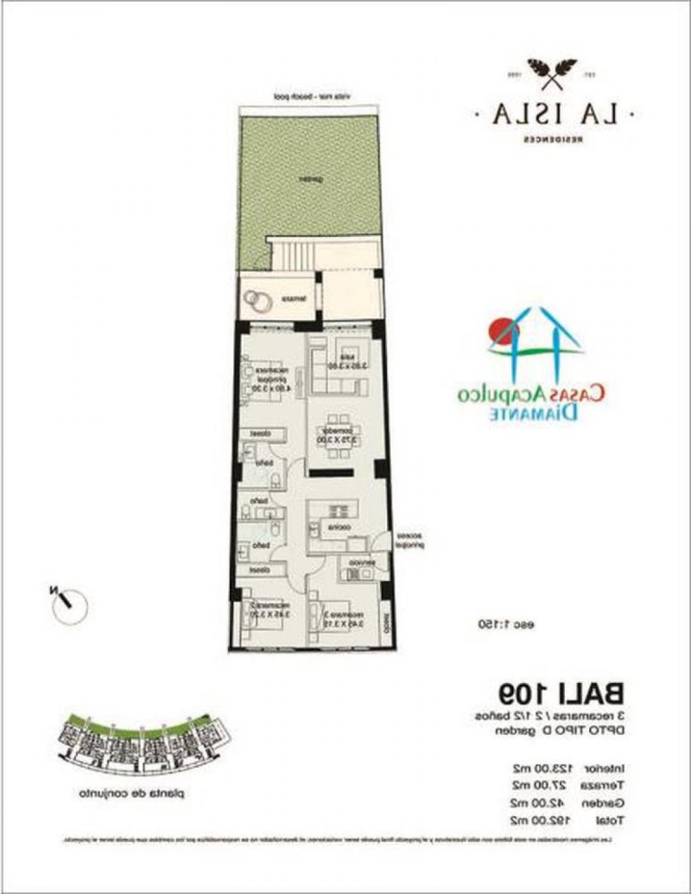 3 غرف نوم شقة في Guerrero, Mexico رقم 149543