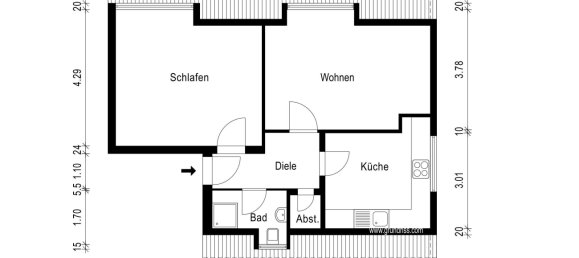 Apartamento de 1 dormitorio en Cologne, Germany No. 153462 2