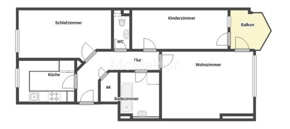 1 Schlafzimmer Wohnung in Leipzig, Germany, Nr. 276825 24