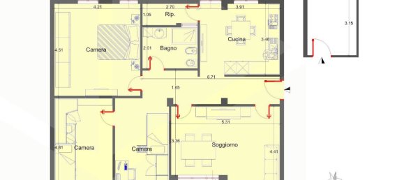 4غرفة شقة في Bari, Italy رقم 22941 2