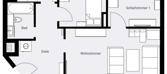 2 Schlafzimmer Wohnung in Essen, Germany, Nr. 69145 5