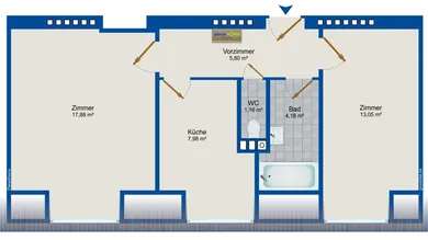 2-salle Appartement à Rudolfsheim-Funfhaus, Austria No. 143120