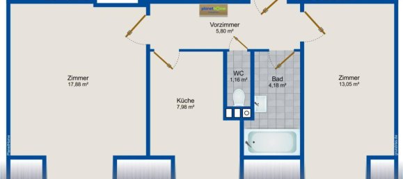 2-salle Appartement à Rudolfsheim-Funfhaus, Austria No. 143120 13