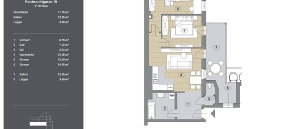 Apartamento de 3 divisões em Rudolfsheim-Funfhaus, Austria N.º 33918 14