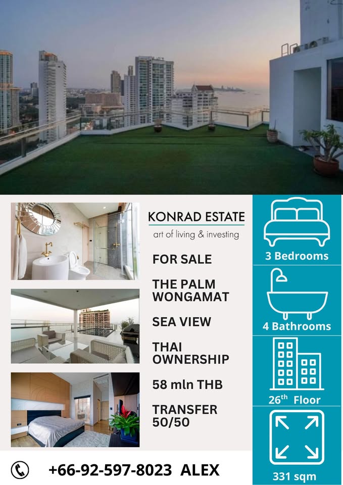 Condominio de 3 dormitorios en Pattaya, Thailand No. 60070