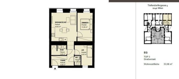 3غرفة شقة في Penzing, Austria رقم 110019 24