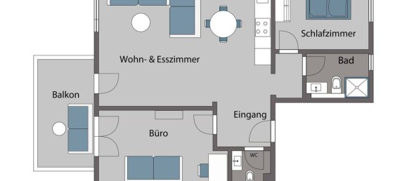 Квартира с 2 спальнями в Цоллернальб, Германия № 365250 17