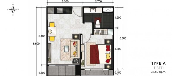 1 Schlafzimmer Wohnung in Pattaya, Thailand, Nr. 22815 2