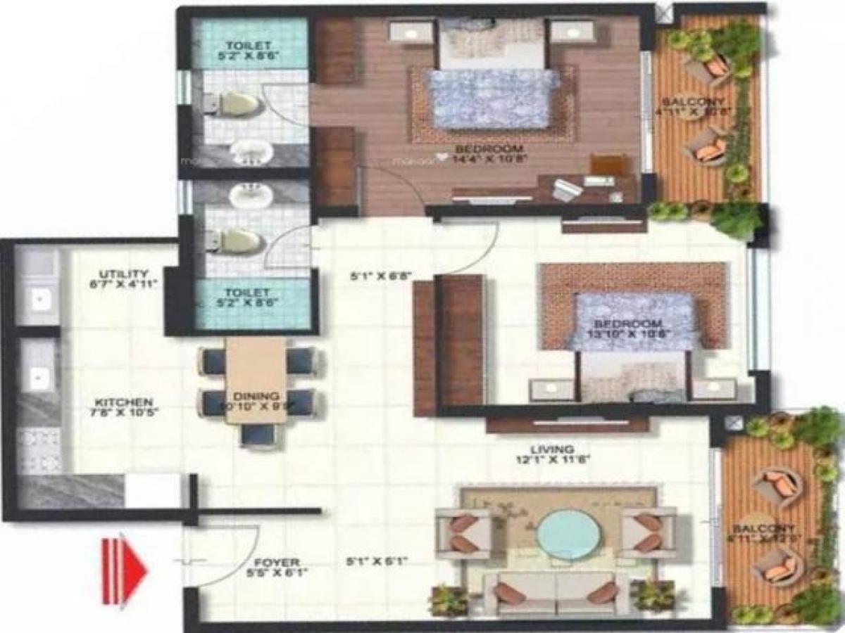 2 chambres Maison à Bangalore, India No. 4395