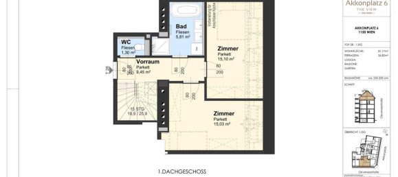 3 rooms Apartment in Rudolfsheim-Funfhaus, Austria No. 1502 8