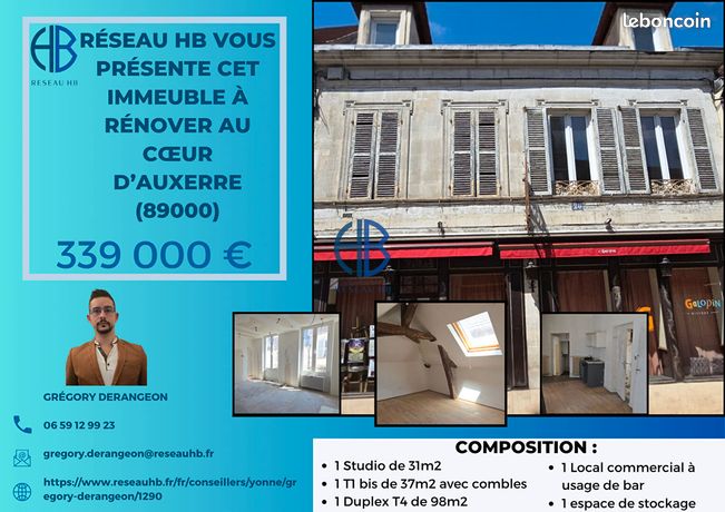 Коммерческая недвижимость с 4 спальнями в Осер, Франция № 363946