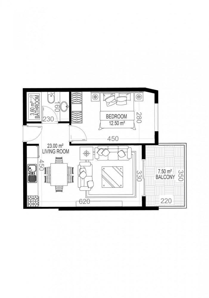 شقة 1+1 في Yekta Sungate Residence, Gazipasa, Turkey رقم 39476 1