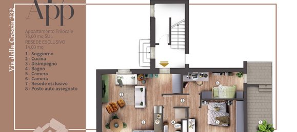 3 rooms Apartment in Campi Bisenzio, Italy No. 9891 17