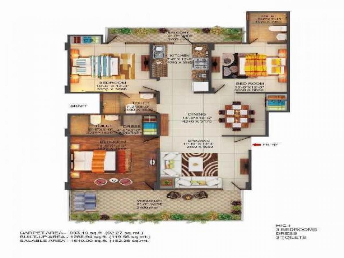 3 bedrooms House in Ghaziabad, India No. 56059