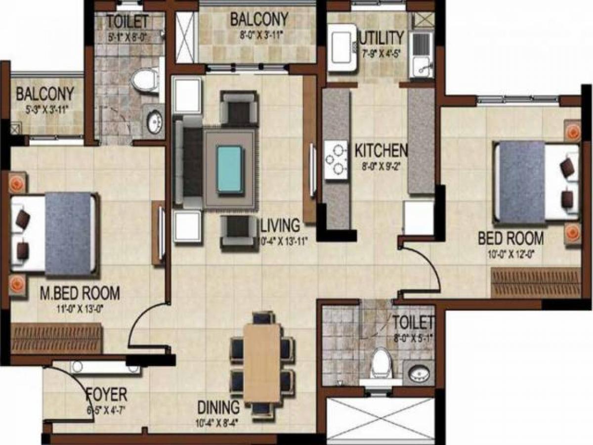 2 bedrooms House in Bangalore, India No. 44117