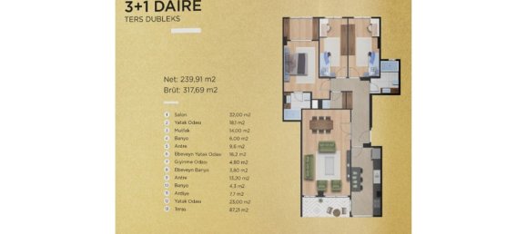 4 rooms Apartment in Beylikduezue, Turkey No. 27247 22