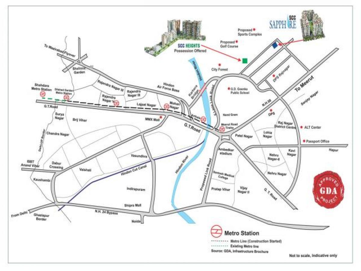 3 غرف نوم منزل في Ghaziabad, India رقم 57366