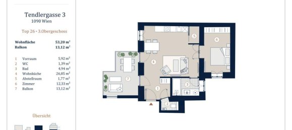 2 rooms Apartment in Alsergrund, Austria No. 192439 7