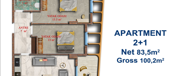 Apartment 2+1 in Mahmutlar, Turkey No. 7278 5