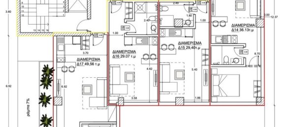 Квартира с 2 спальнями в Пирей, Аттика, Греция № 55388 3