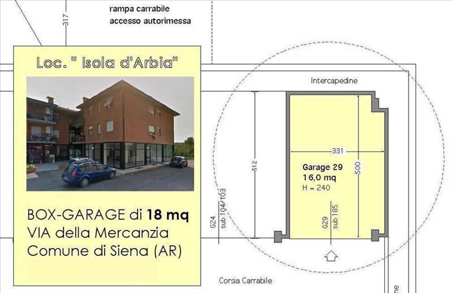 Garagem em Siena, Italy 18 m² N.º 70587