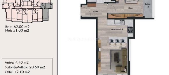 2 rooms Villa in Yenisehir, Turkey No. 31766 12