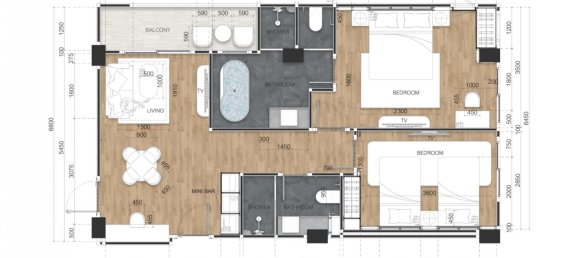 2 dormitorios condominium en venta en Chon Buri, Chonburi, Eastern Thailand, Thailand № 30178 8