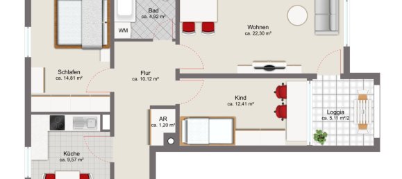 Apartamento de 3 divisões em Munich, Germany N.º 325743 9