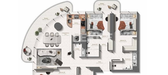3 Schlafzimmer Wohnung in Ras Al Khaimah, UAE, Nr. 184271 3