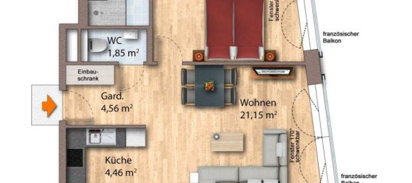 2 rooms Apartment in Linz, Austria No. 126796 9