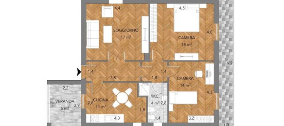 2 غرف نوم شقة في Ciampino, Italy رقم 18498 17