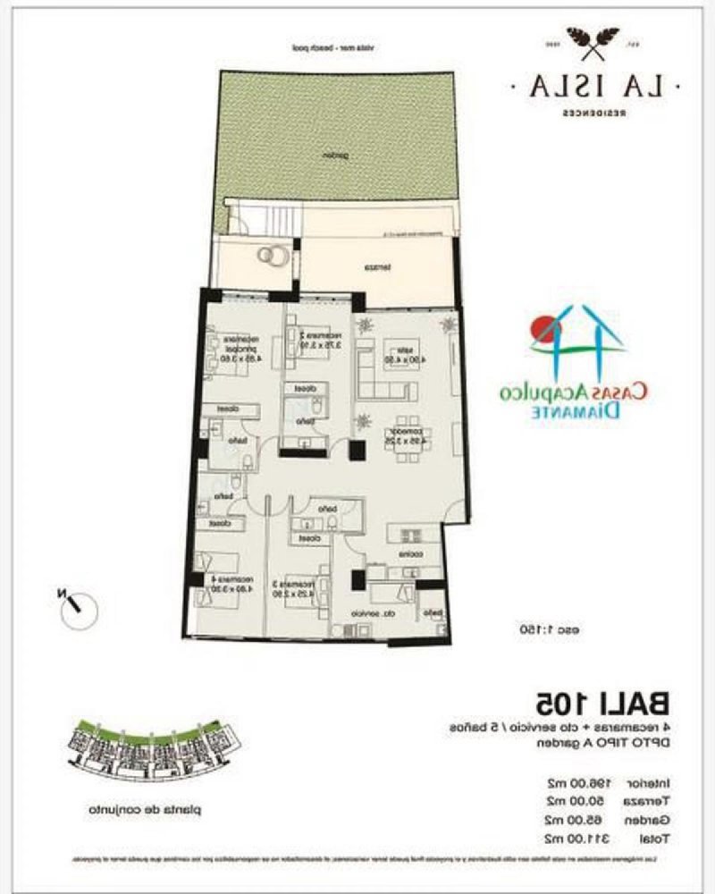 4 غرف نوم شقة في Guerrero, Mexico رقم 167574