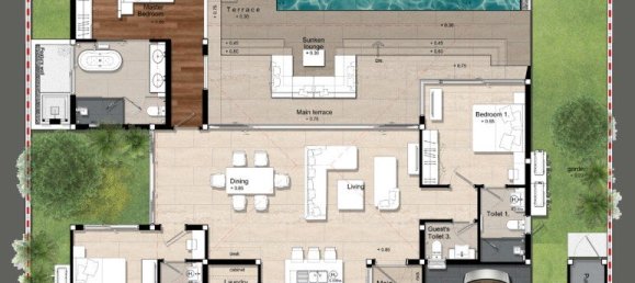 Вилла с 3 спальнями в Botanica Modern Loft 2, Пхукет, Таиланд № 31563 15