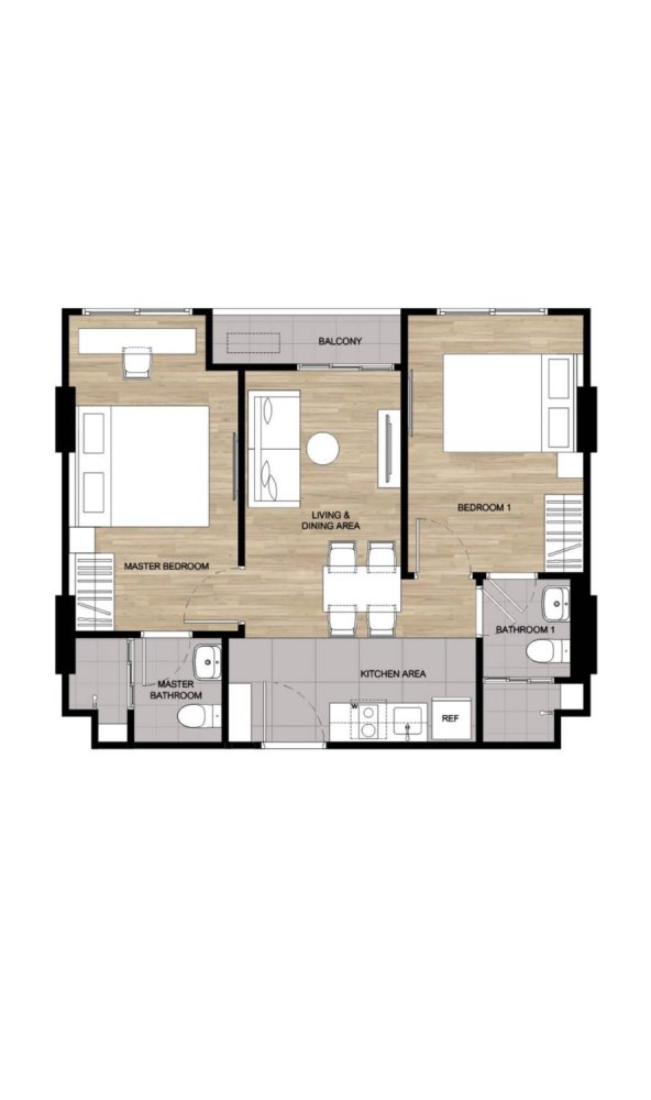 Apartamento com 2 quartos em condomínio em Kathu, Thailand N.º 67518