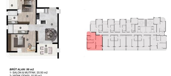 2 rooms Apartment in Mezitli, Turkey No. 30410 3