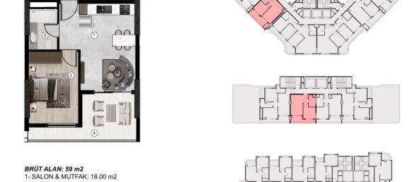 2 rooms Apartment in Mezitli, Turkey No. 30410 2