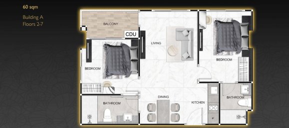 2 dormitorios apartamento en venta en Pattaya, Chonburi, Eastern Thailand, Thailand № 32791 4