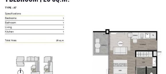 28.51m² Condominium for sale in Pattaya, Chonburi, Eastern Thailand, Thailand № 28684 9