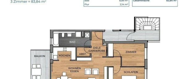 Apartamento de 3 divisões em Freiburg im Breisgau, Germany N.º 327696 5
