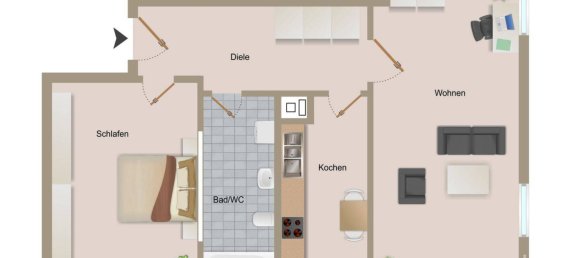 2 rooms Apartment in Gunzburg, Germany No. 357311 2